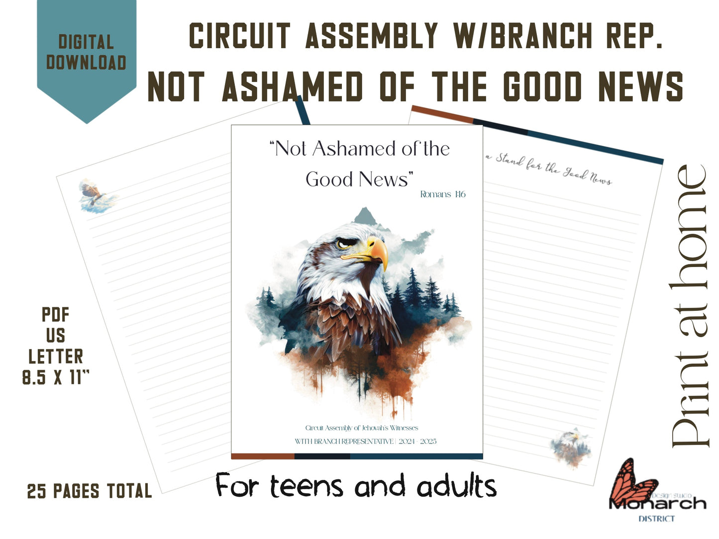 DIGITAL  | ENGLISH Notebook  Circuit Assembly for teen/adult NOT ASHAMED OF THE GOOD NEWS With Branch Representative. Eagle design