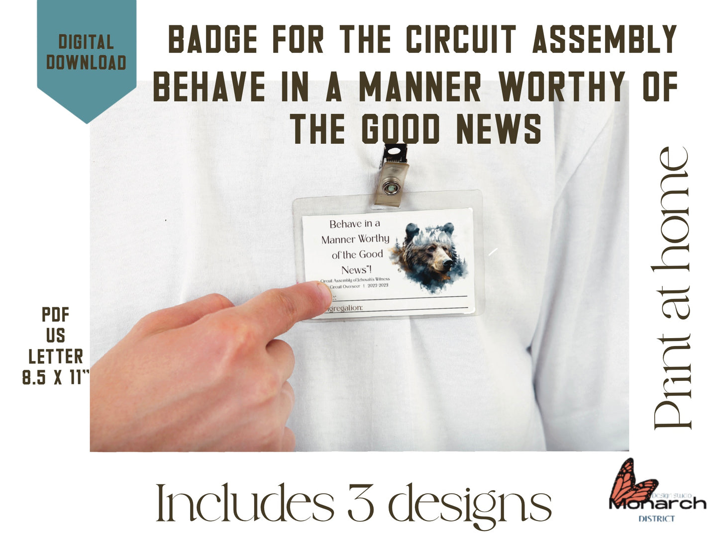 DIGITAL | ENGLISH Badge Lapel Circuit Assembly “Behave in a manner worthy of the good news” with Circuit overseer.