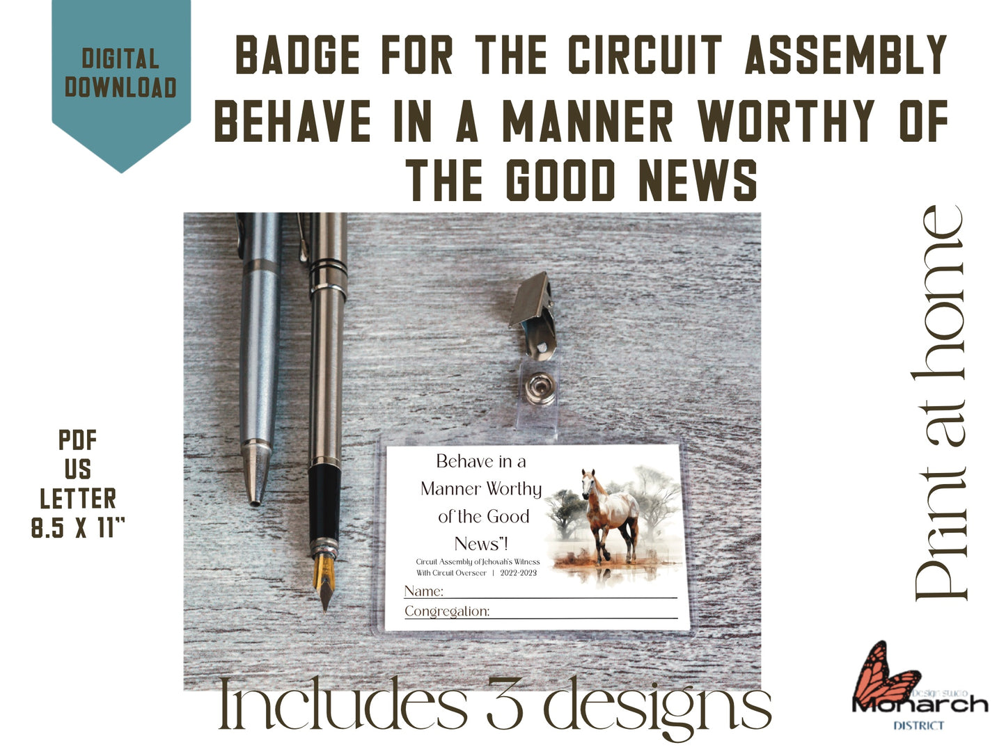 DIGITAL | ENGLISH Badge Lapel Circuit Assembly “Behave in a manner worthy of the good news” with Circuit overseer.