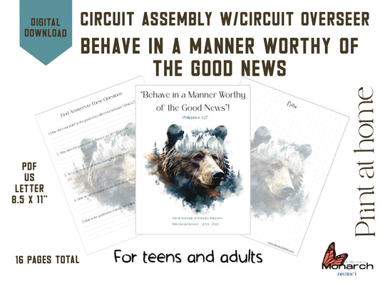 DIGITAL  | ENGLISH Notebook  Circuit Assembly for teen/adult BEHAVE IN A MANNER WORTHY OF THE GOOD NEWS