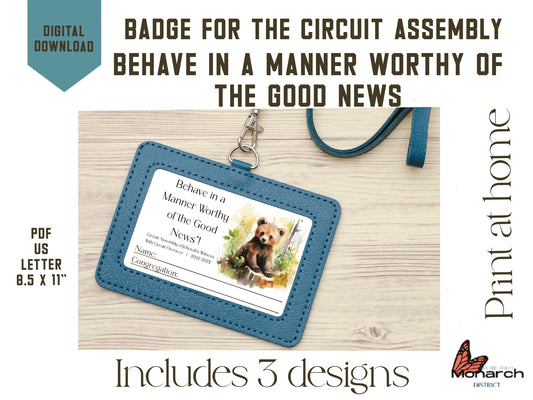 DIGITAL | ENGLISH Badge Lapel Circuit Assembly “Behave in a manner worthy of the good news” with Circuit overseer.