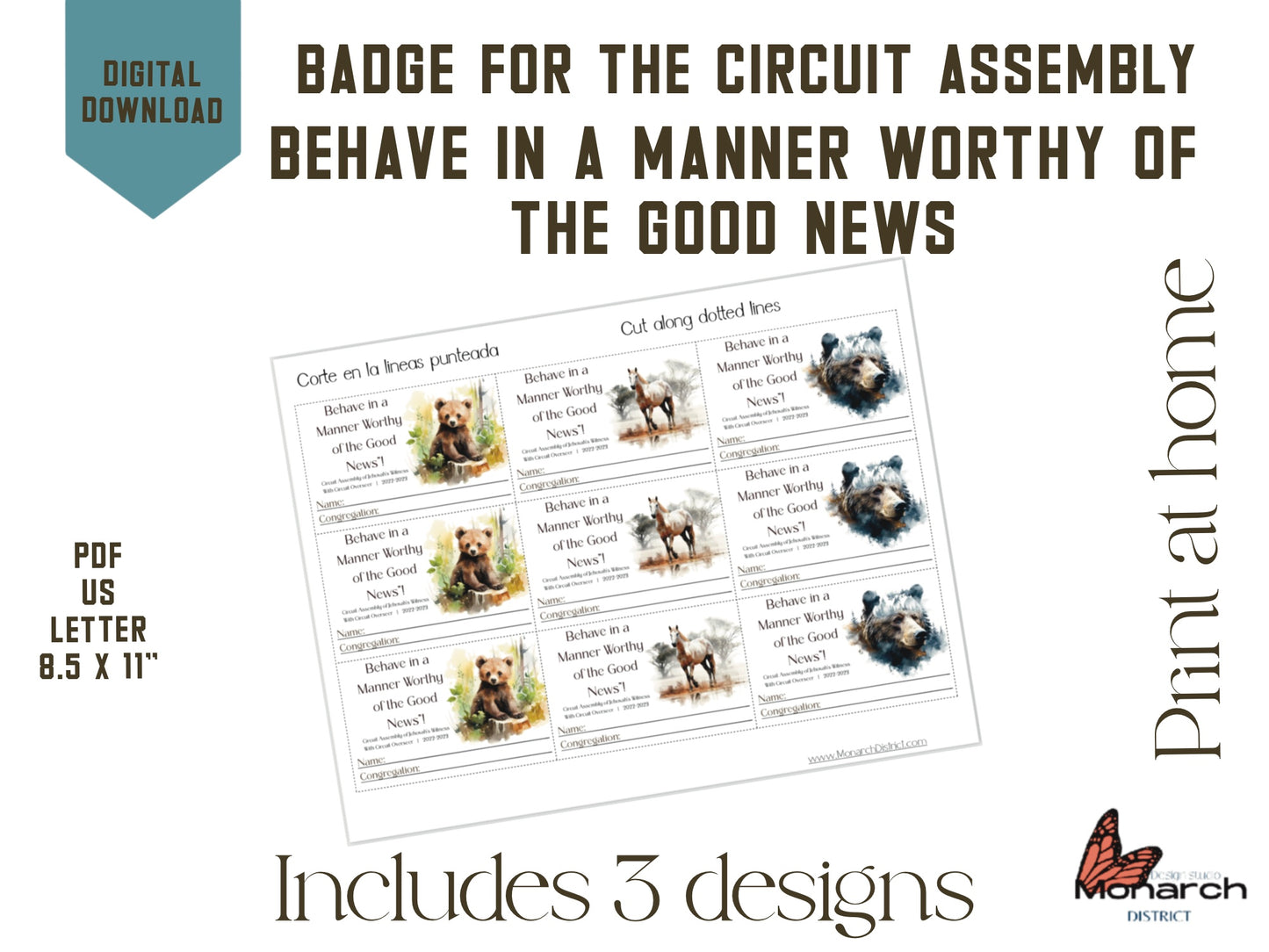 DIGITAL | ENGLISH Badge Lapel Circuit Assembly “Behave in a manner worthy of the good news” with Circuit overseer.
