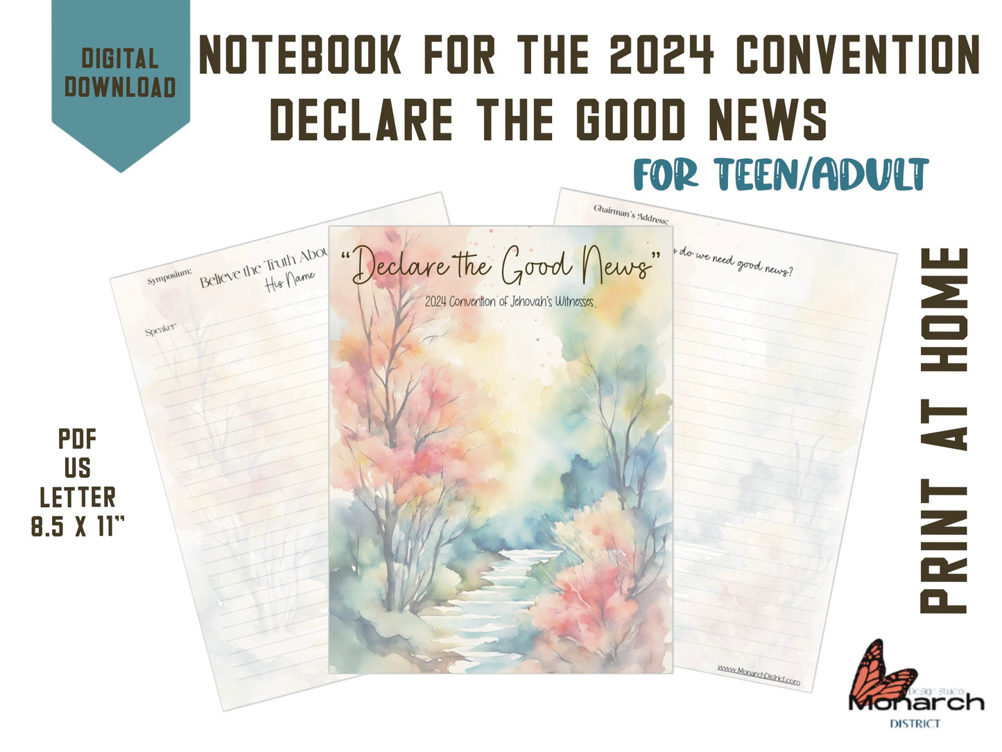 DIGITAL Notebook for teens and adults for 2024 Convention “DECLARE THE GOOD NEWS” ENGLISH
