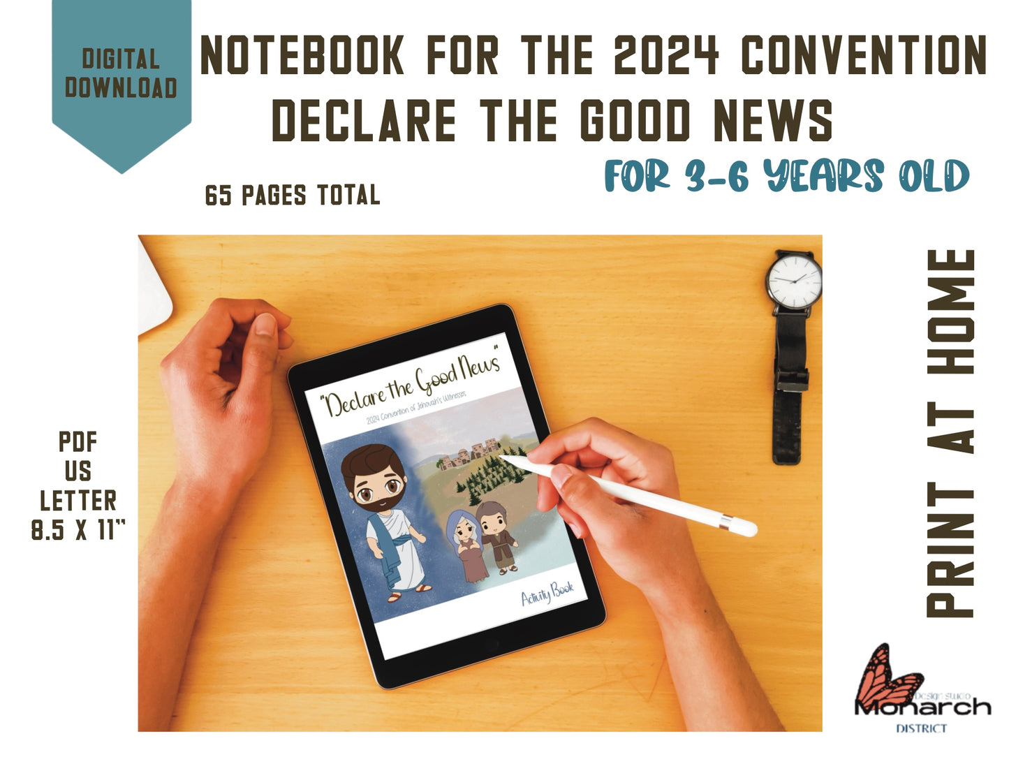 DIGITAL NOTEBOOK for kids 3-6 YO JW 2024 Convention “DECLARE THE GOOD NEWS” ENGLISH