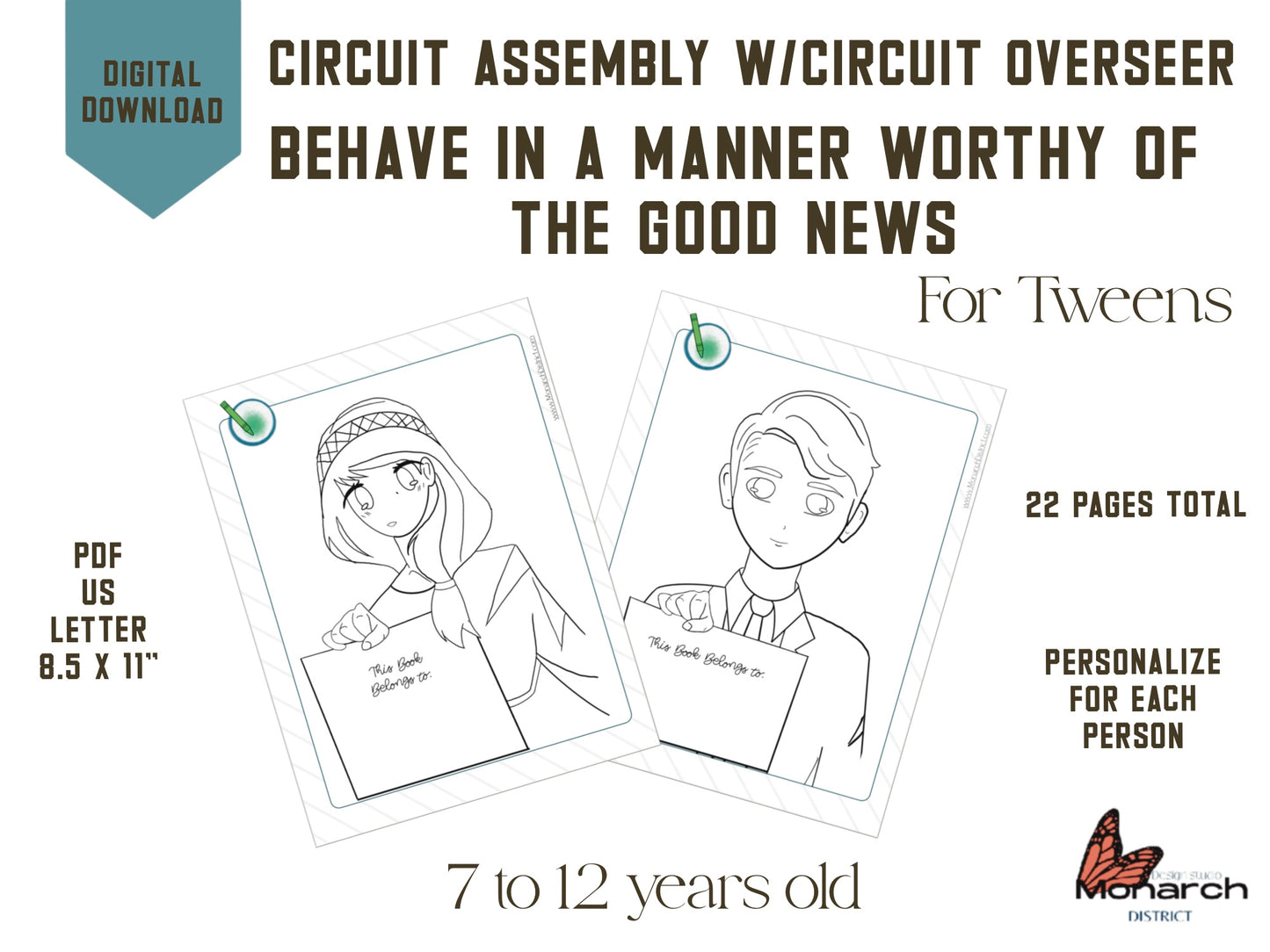 DIGITAL  | ENGLISH Notebook  Circuit Assembly for tweens 7-12 YO. BEHAVE IN A MANNER WORTHY OF THE GOOD NEWS