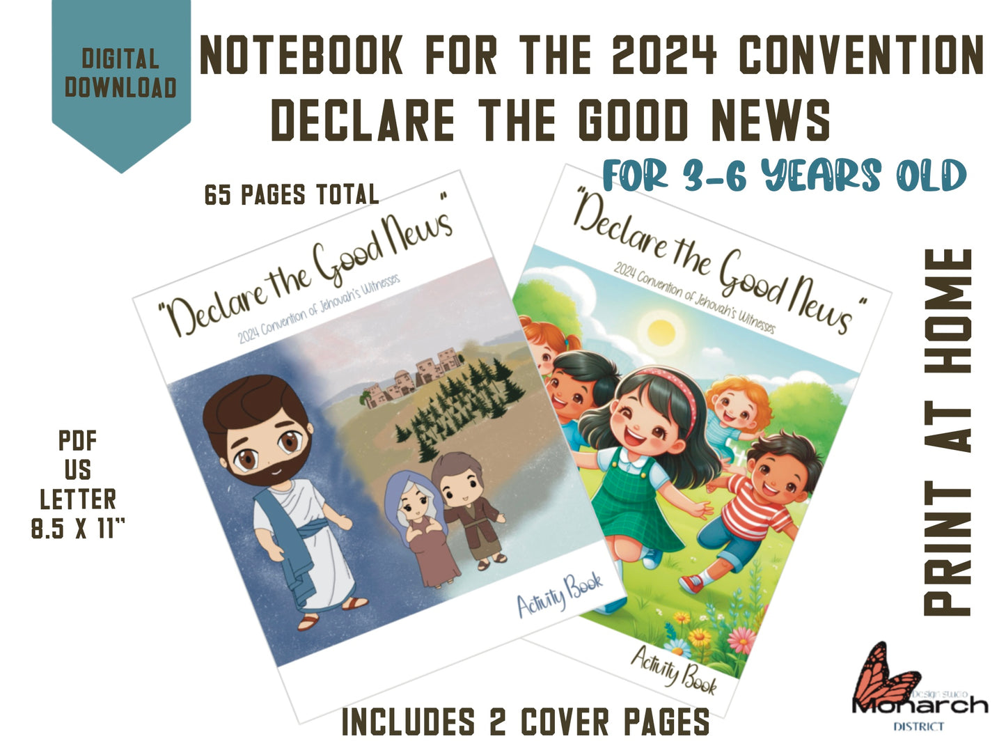 DIGITAL NOTEBOOK for kids 3-6 YO JW 2024 Convention “DECLARE THE GOOD NEWS” ENGLISH