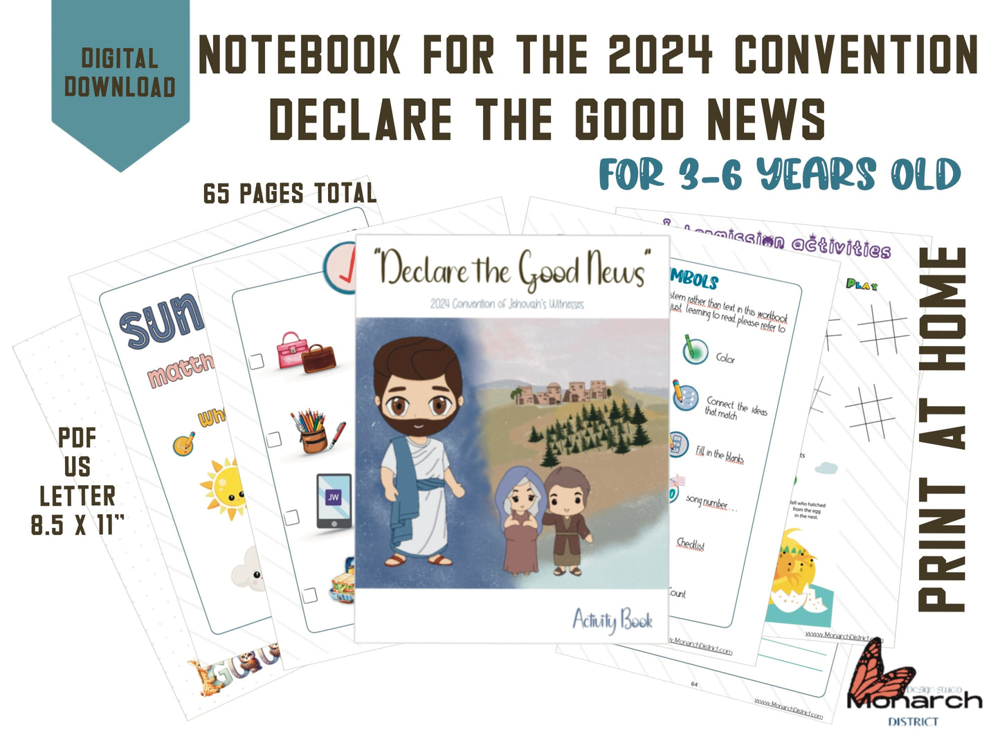 DIGITAL NOTEBOOK for kids 3-6 YO JW 2024 Convention “DECLARE THE GOOD NEWS” ENGLISH