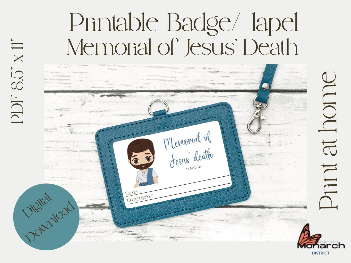DIGITAL |  Badge / Lapel for the Memorial of Jesus’ Death 2024. Printable