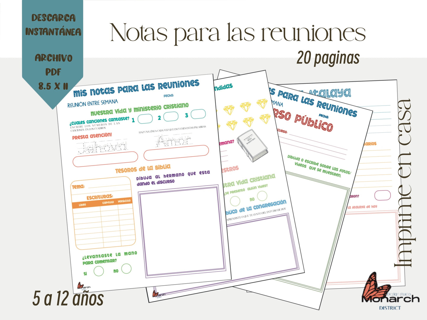 DIGITAL  | ESPAÑOL Notas para las reuniones para niños 5-12 años.