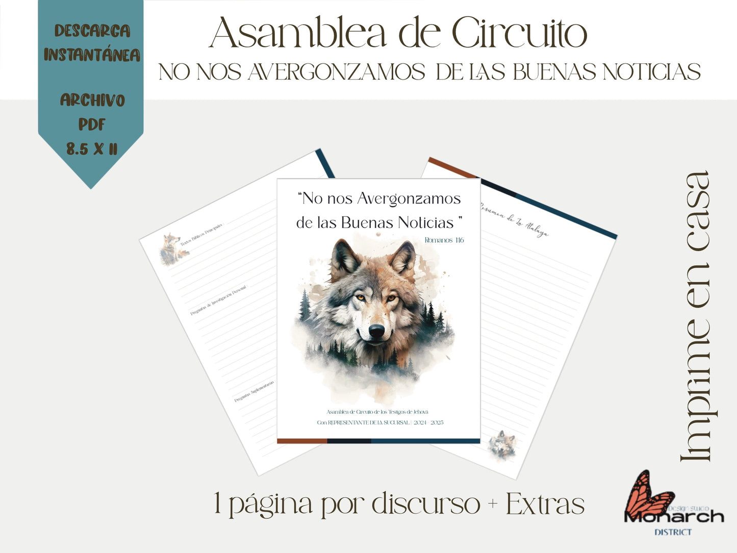 DIGITAL  | ESPAÑOL Libro Asamblea de circuito para 13 -100 años. NO NOS AVERGONZAMOS DE LAS BUENAS NOTICIAS. Con  Representante de la Sucursal wolf design