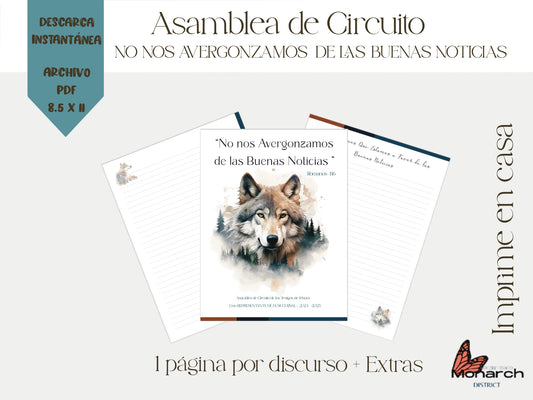 DIGITAL  | ESPAÑOL Libro Asamblea de circuito para 13 -100 años. NO NOS AVERGONZAMOS DE LAS BUENAS NOTICIAS. Con  Representante de la Sucursal wolf design