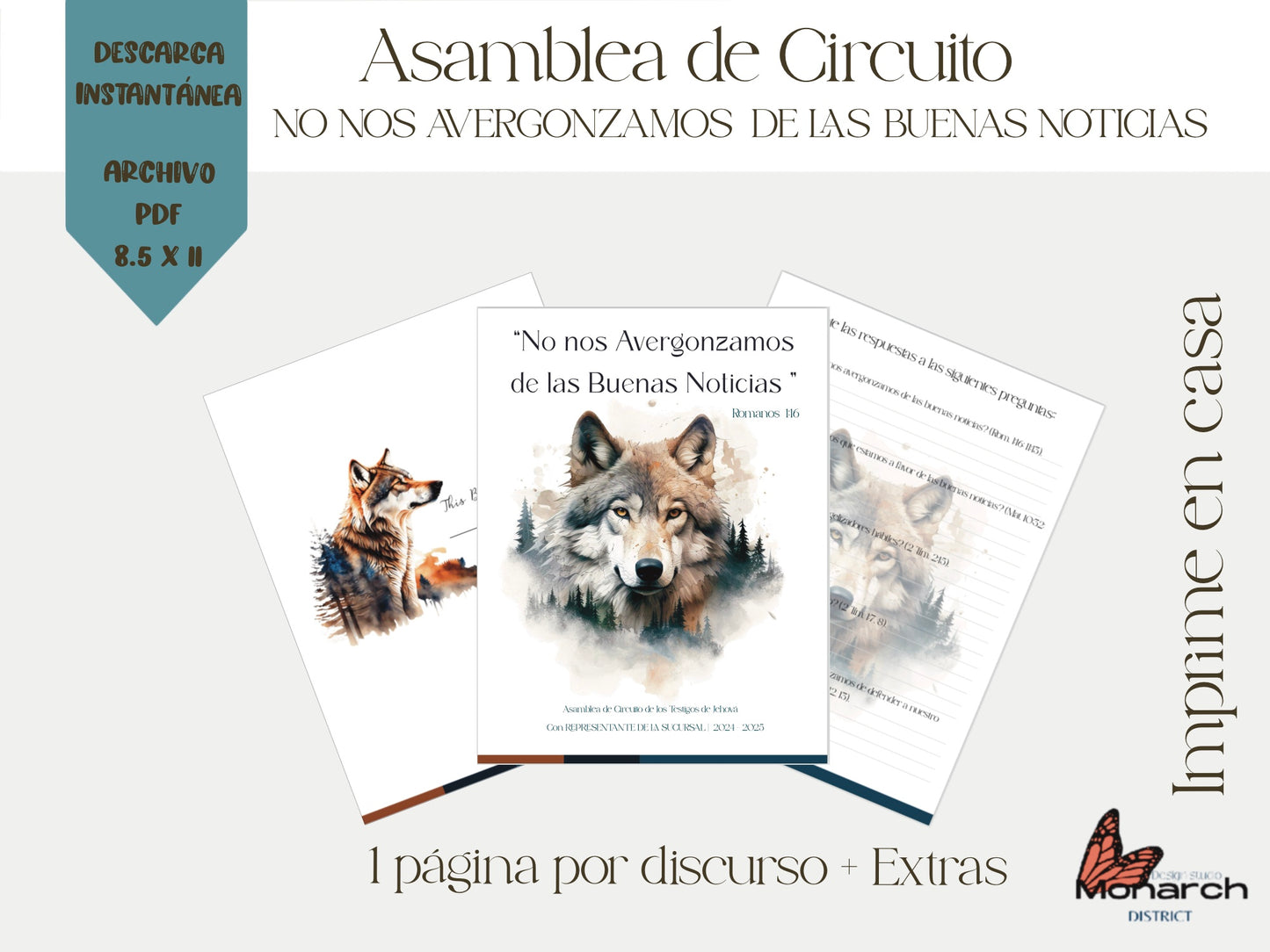 DIGITAL  | ESPAÑOL Libro Asamblea de circuito para 13 -100 años. NO NOS AVERGONZAMOS DE LAS BUENAS NOTICIAS. Con  Representante de la Sucursal wolf design