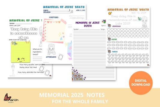 ENGLISH | DIGITAL Memorial Notes 2025, Note taking stationary for the whole family.