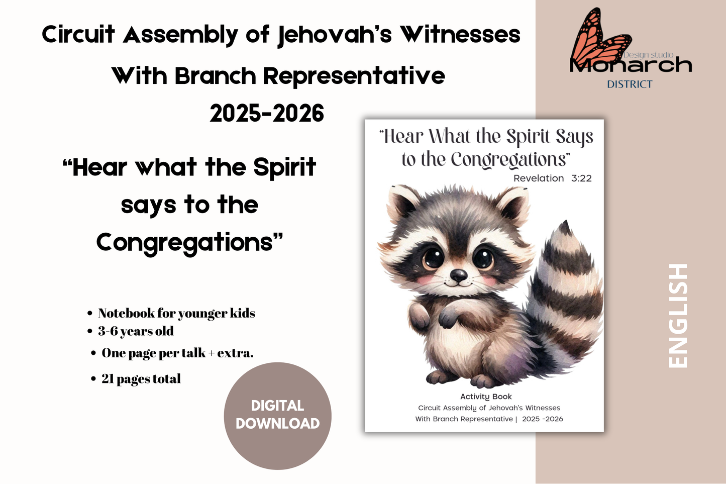 DIGITAL | ENGLISH Notebook kids 3-6 years old for the Circuit Assembly “Hear what the Spirit says to the Congregations” with branch Representative. 2025-2026