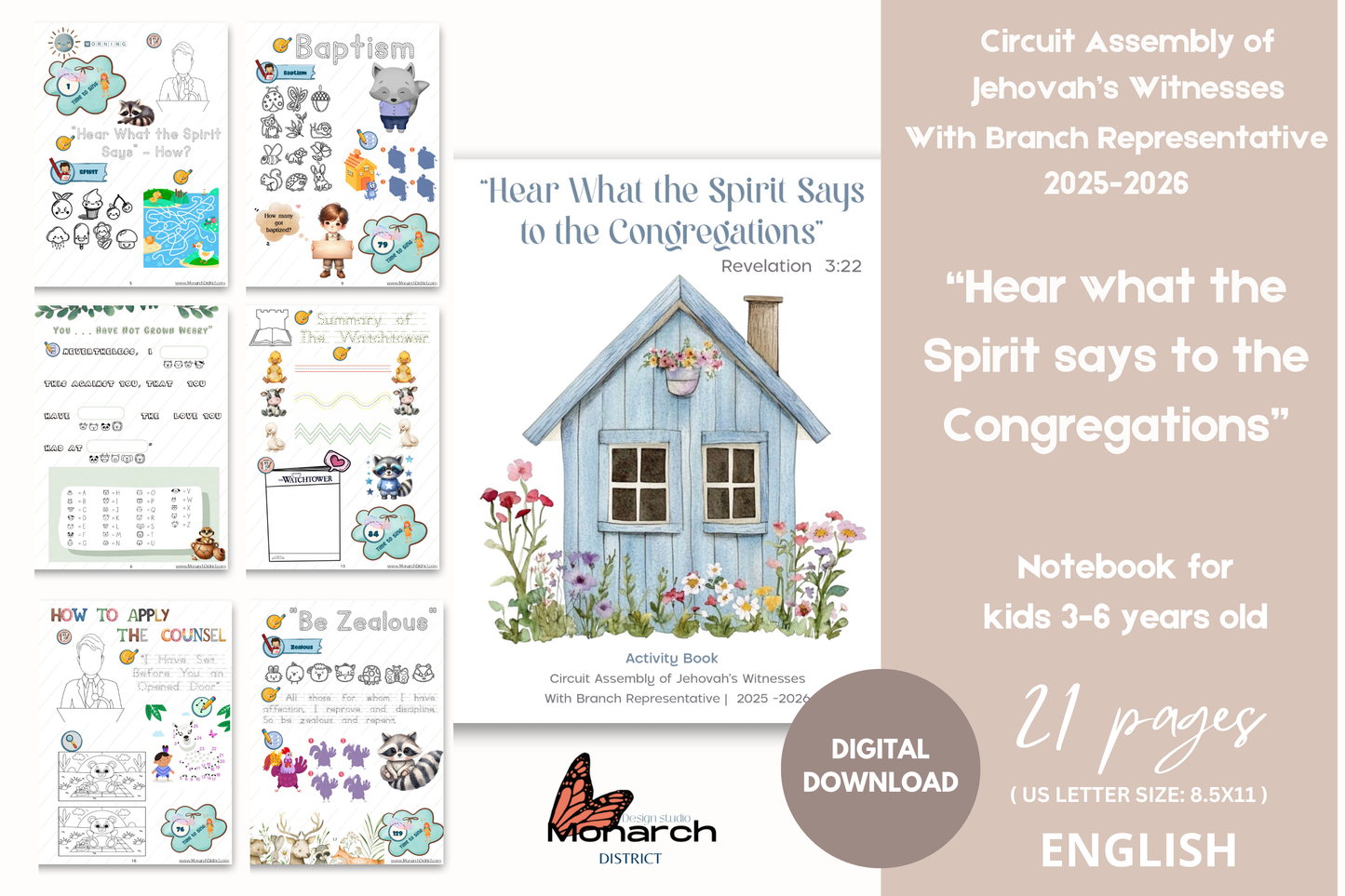 DIGITAL | ENGLISH Notebook kids 3-6 years old for the Circuit Assembly “Hear what the Spirit says to the Congregations” with branch Representative. 2025-2026