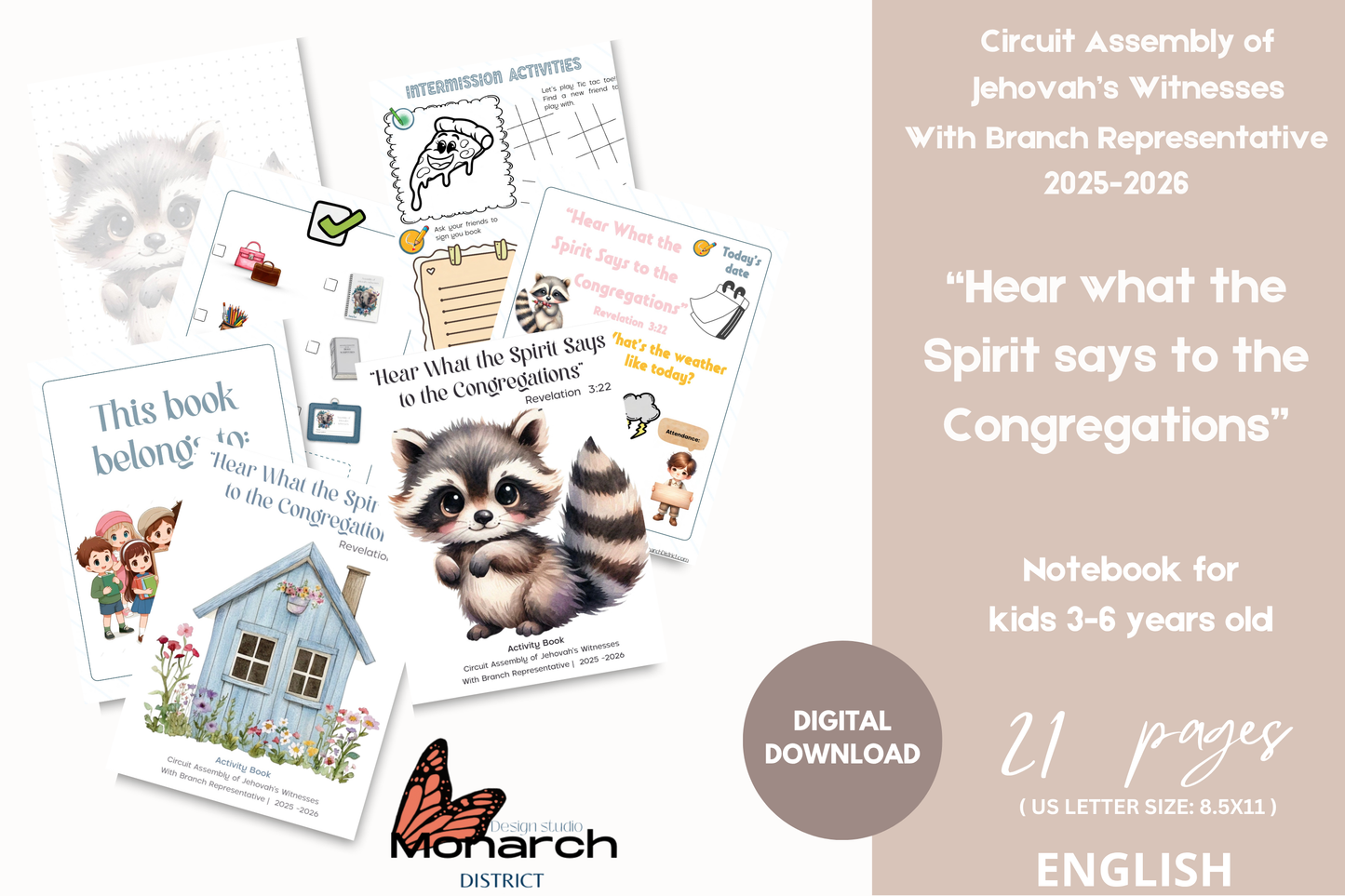 DIGITAL | ENGLISH Notebook kids 3-6 years old for the Circuit Assembly “Hear what the Spirit says to the Congregations” with branch Representative. 2025-2026