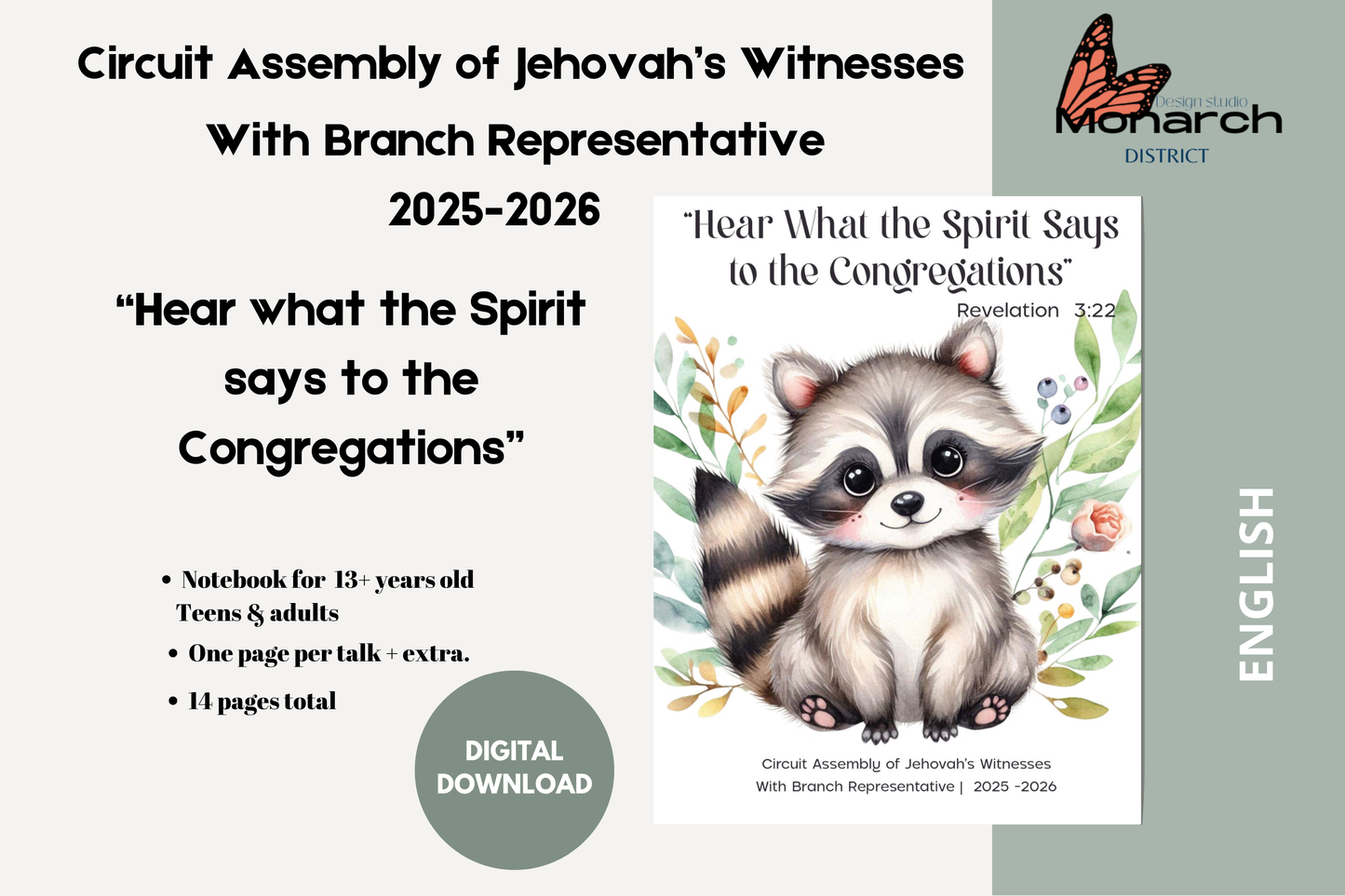 DIGITAL | ENGLISH Notebook for the Circuit Assembly “Hear what the Spirit says to the Congregations” with branch Representative. 2025-2026 for Teens/adults