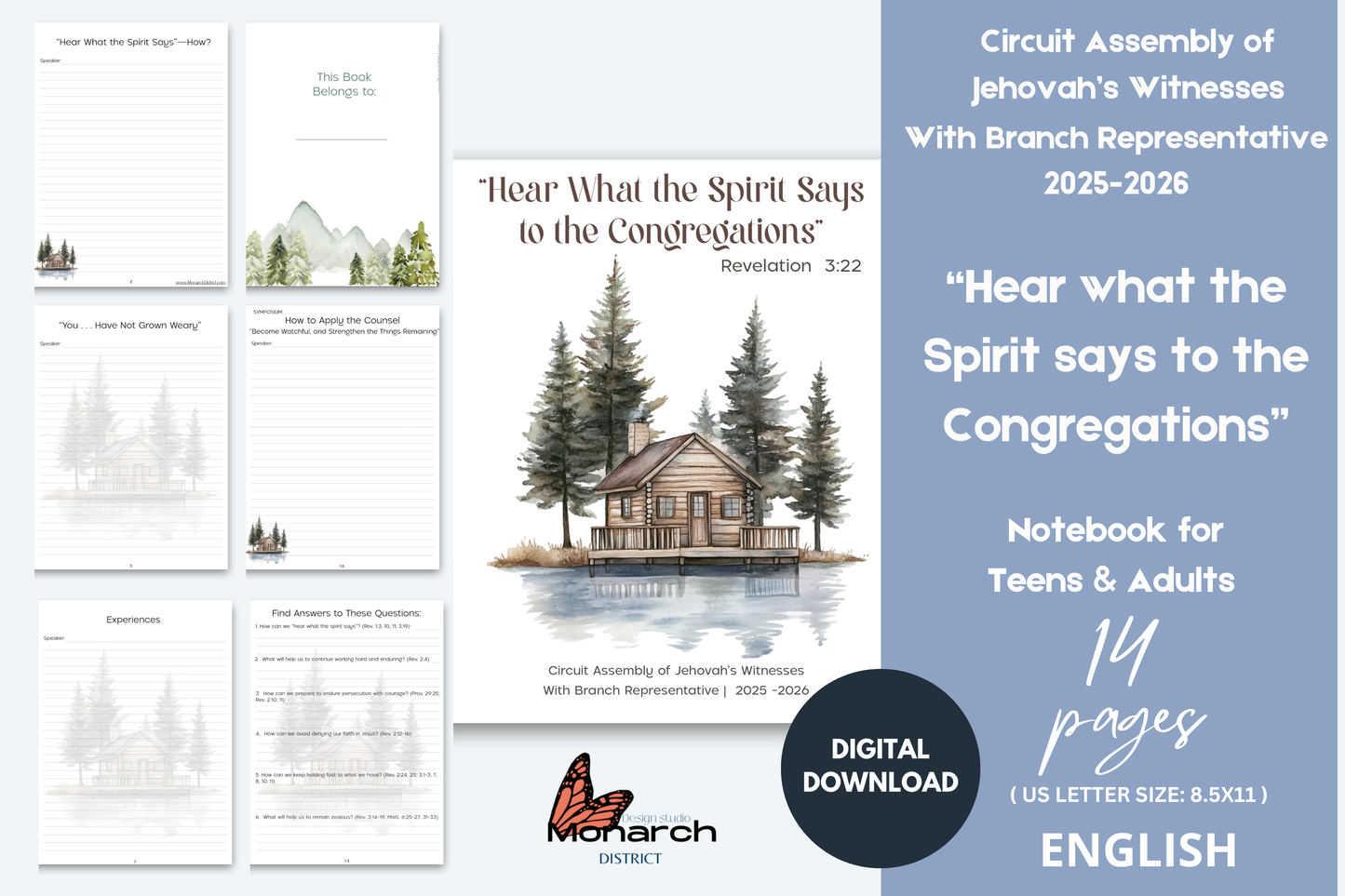 DIGITAL | ENGLISH Notebook for the Circuit Assembly “Hear what the Spirit says to the Congregations” with branch Representative. 2025-2026 for Teens/adults