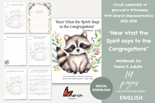 DIGITAL  | ENGLISH  Notebook for the Circuit Assembly “Hear what the Spirit says to the Congregations” with branch Representative. 2025-2026 for Teens/adults