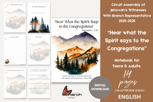 DIGITAL  | ENGLISH  Notebook for the Circuit Assembly “Hear what the Spirit says to the Congregations” with branch Representative. 2025-2026 for Teens/adults
