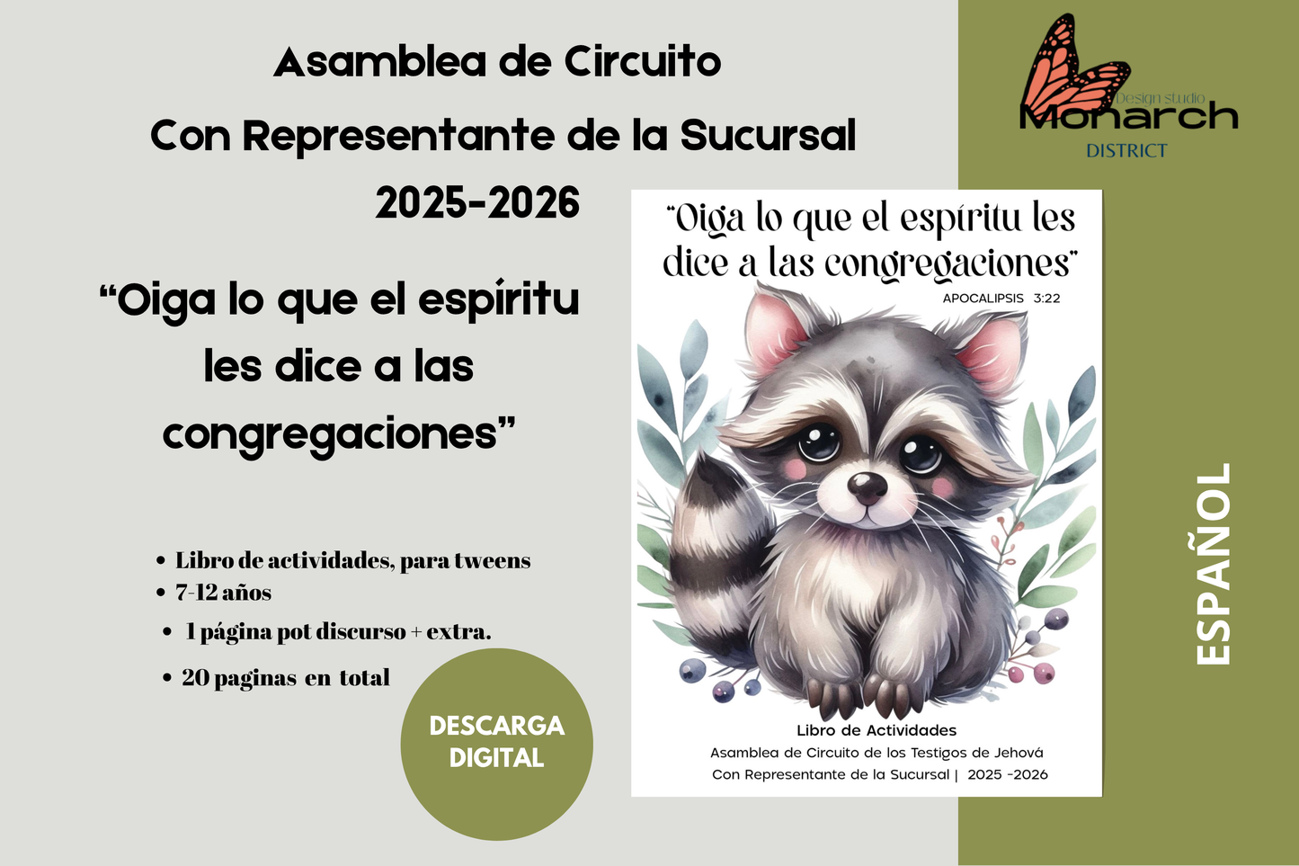 DIGITAL | ESPAÑOL Libro Asamblea circuito para 7-12 años. “Oigan lo que el espíritu les dice a la Congregación“