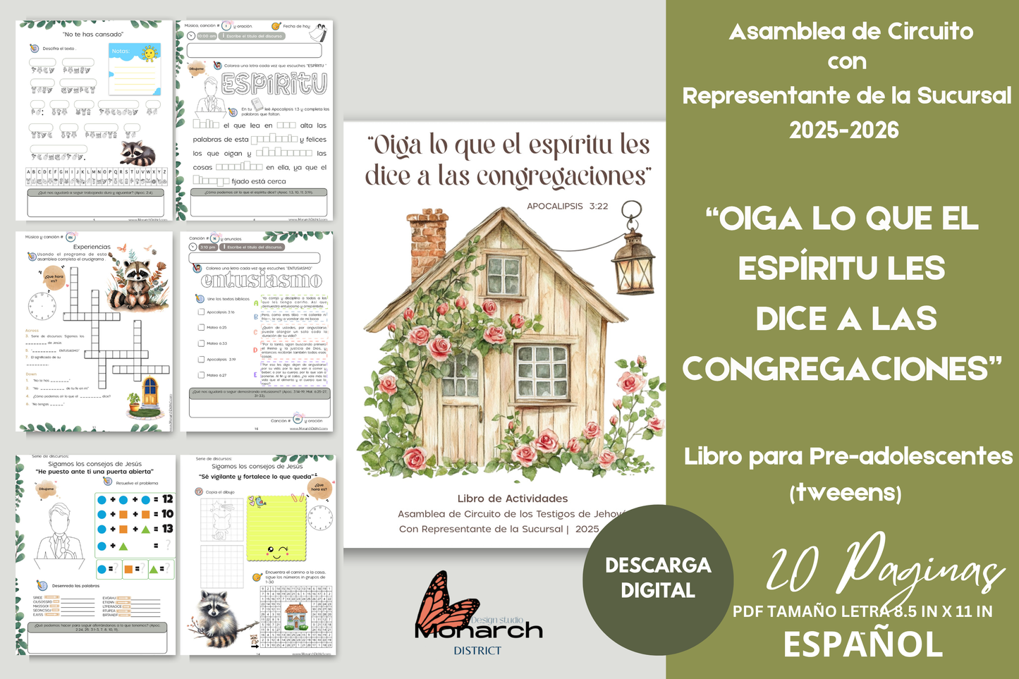 DIGITAL | ESPAÑOL Libro Asamblea circuito para 7-12 años. “Oigan lo que el espíritu les dice a la Congregación“