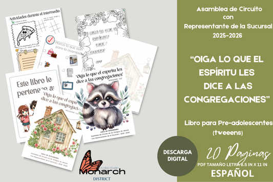 DIGITAL  | ESPAÑOL Libro Asamblea circuito para 7-12 años. “Oigan lo que el espíritu les dice a la Congregación“