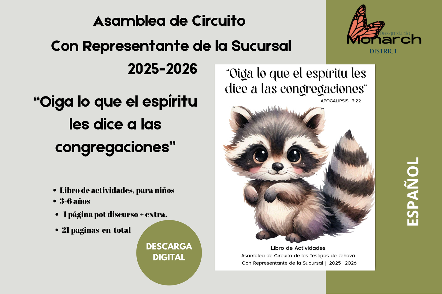 DIGITAL | ESPAÑOL Libro Asamblea circuito para 3-6 años. “Oigan lo que el espíritu les dice a la Congregación“