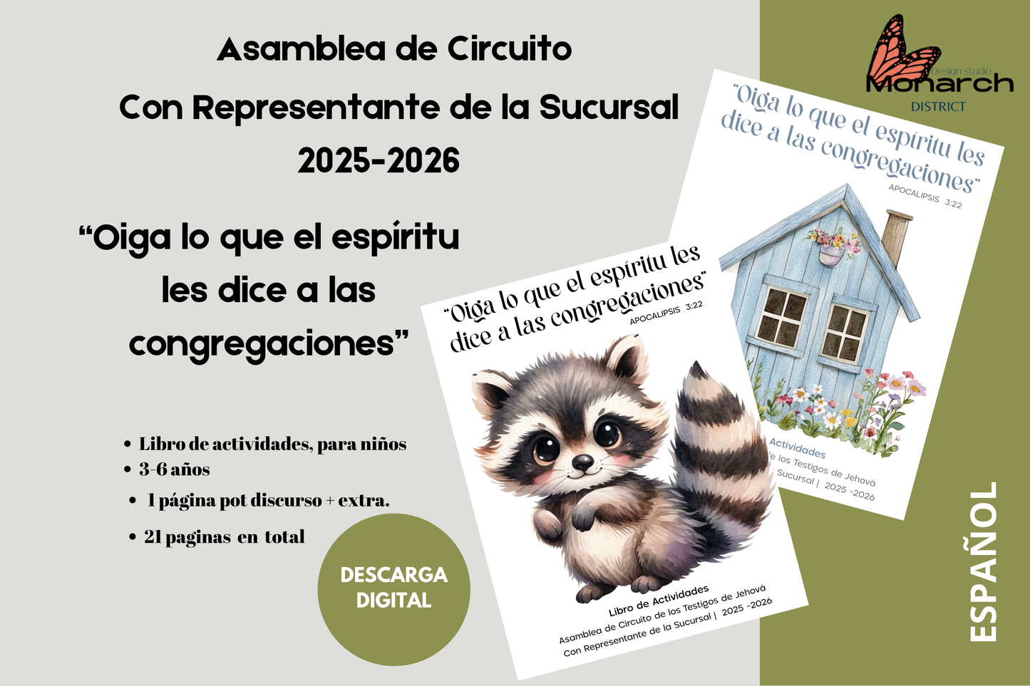 DIGITAL | ESPAÑOL Libro Asamblea circuito para 3-6 años. “Oigan lo que el espíritu les dice a la Congregación“