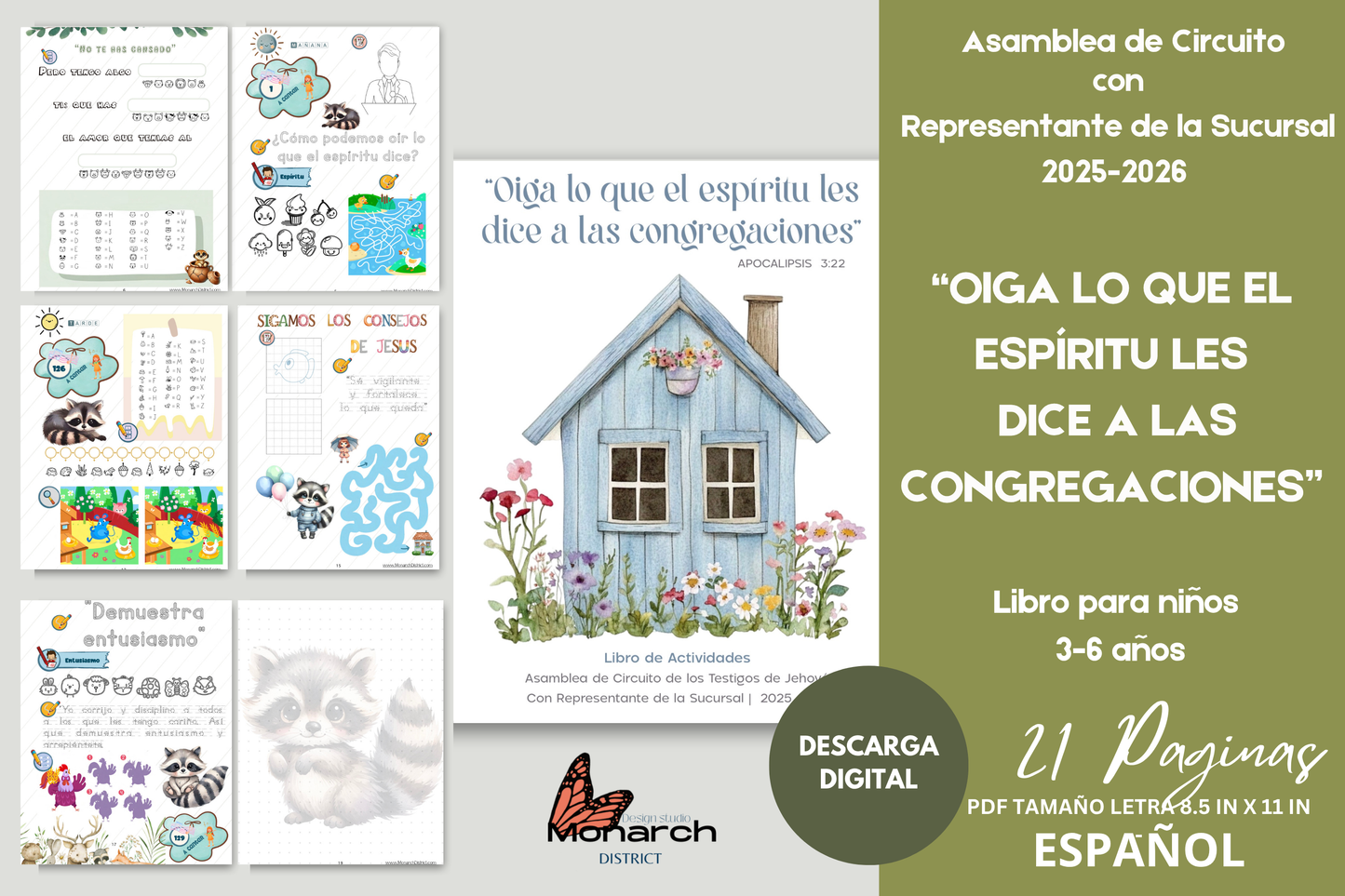 DIGITAL | ESPAÑOL Libro Asamblea circuito para 3-6 años. “Oigan lo que el espíritu les dice a la Congregación“