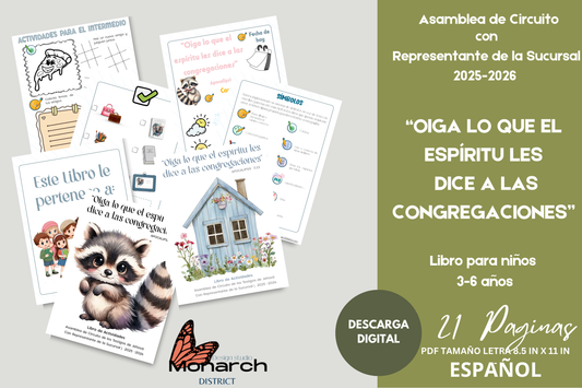 DIGITAL  | ESPAÑOL Libro Asamblea circuito para 3-6 años. “Oigan lo que el espíritu les dice a la Congregación“