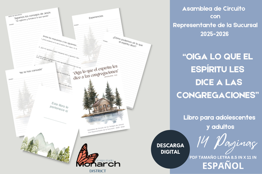 DIGITAL  | ESPAÑOL Notas. Cuaderno para la asamblea de circuito 2025-2026 “Oigan lo que el espíritu les dice a las congregaciones” for adolescentes y adultos v2