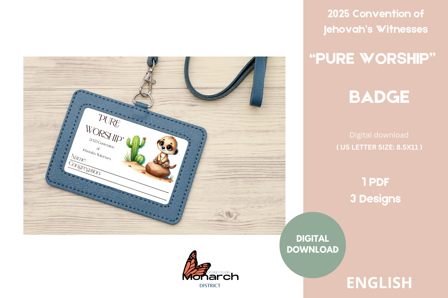 DIGITAL | ENGLISH Badge Lapel 2025 Convention PURE WORSHIP. Version 2