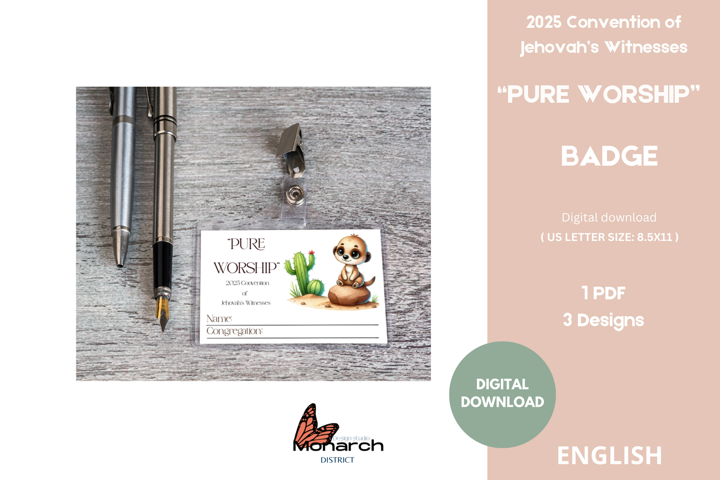 DIGITAL | ENGLISH Badge Lapel 2025 Convention PURE WORSHIP. Version 2
