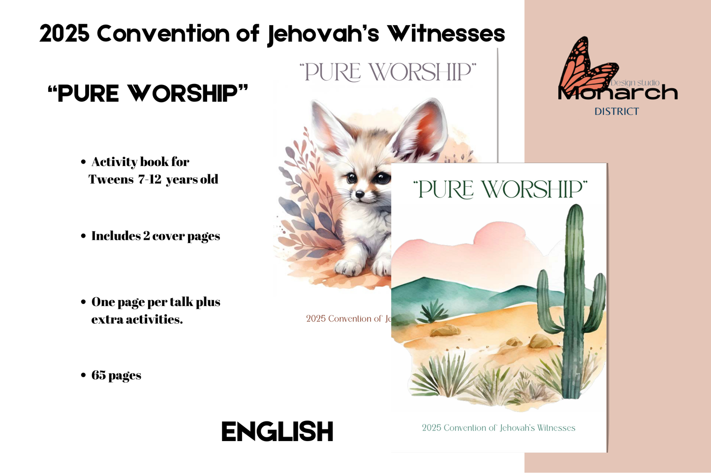 DIGITAL  | ENGLISH  youth  Activity book for the Convention “PURE WORSHIP” 2025.  for kids 7-12 years old Tweens