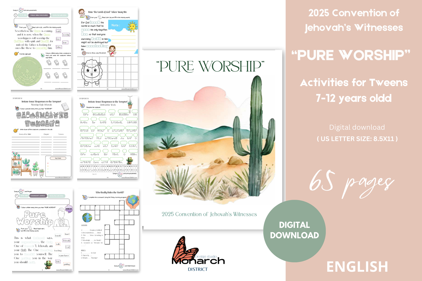 DIGITAL  | ENGLISH  youth  Activity book for the Convention “PURE WORSHIP” 2025.  for kids 7-12 years old Tweens