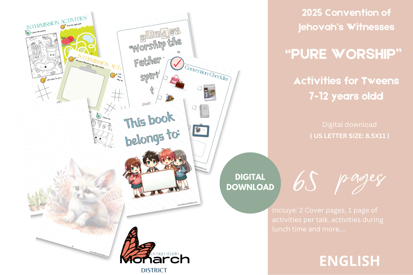 DIGITAL  | ENGLISH  youth  Activity book for the Convention “PURE WORSHIP” 2025.  for kids 7-12 years old Tweens