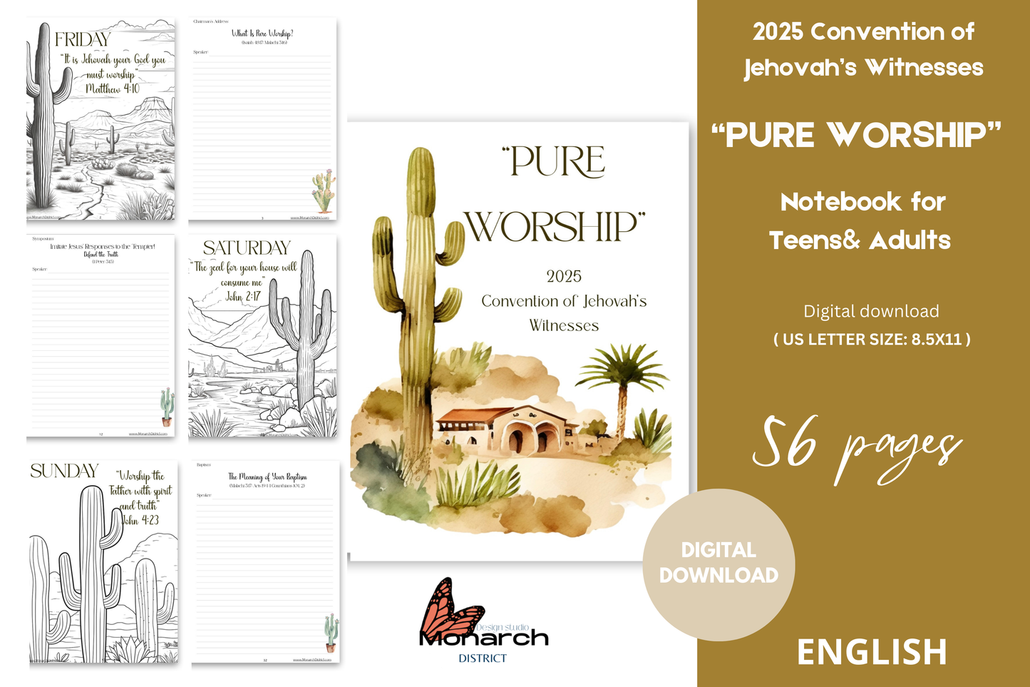 DIGITAL  | ENGLISH  notebook for the Convention “PURE WORSHIP” 2025.  Teens/adults