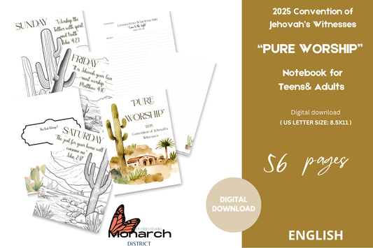 DIGITAL  | ENGLISH  notebook for the Convention “PURE WORSHIP” 2025.  Teens/adults
