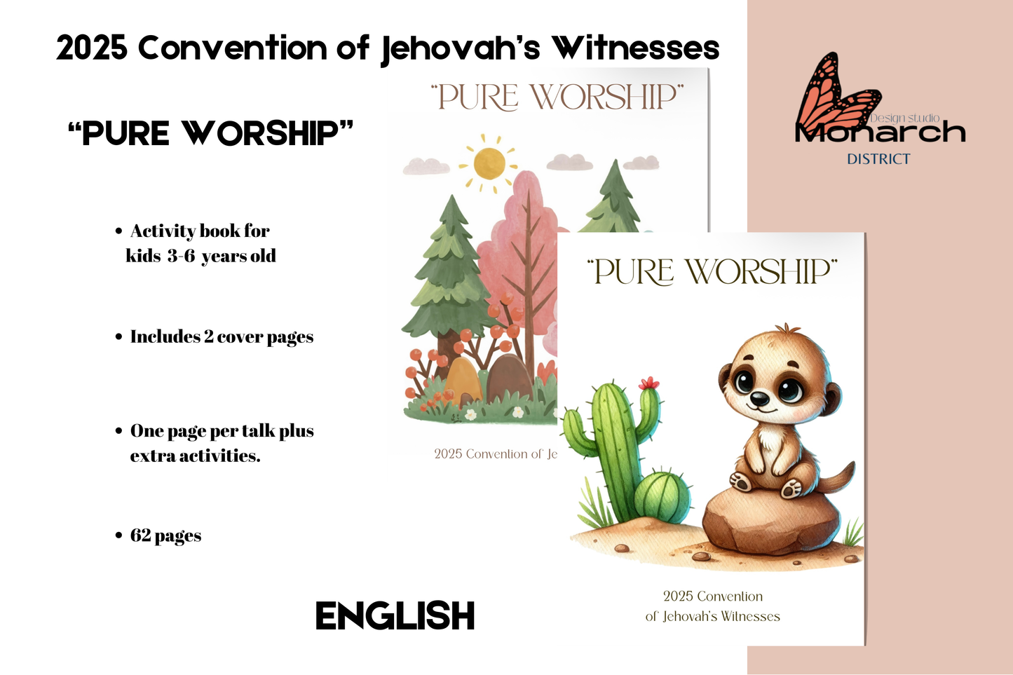 DIGITAL | ENGLISH Kids Activity book for the Convention “PURE WORSHIP” 2025 for kids 3-6 years old