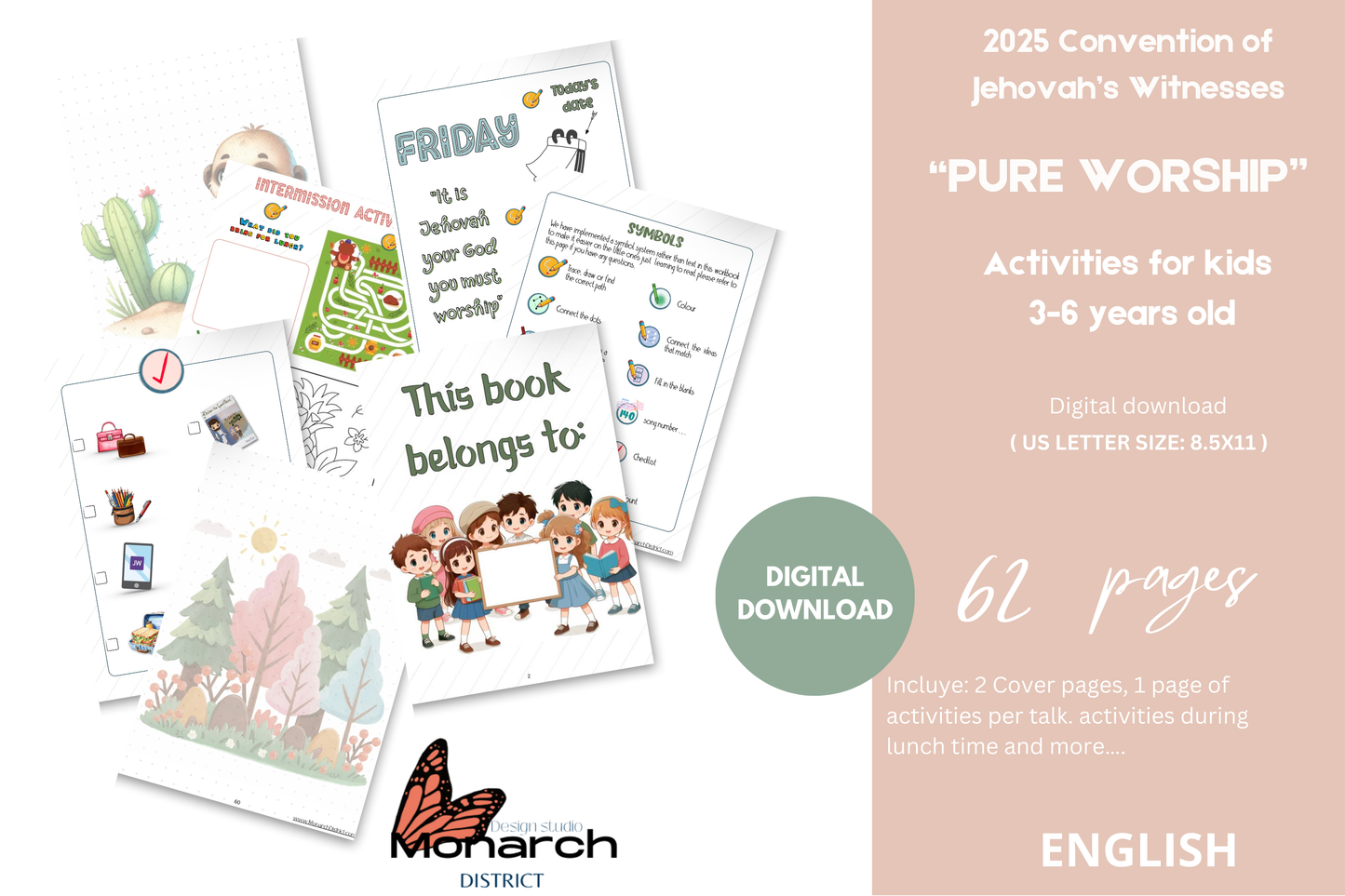DIGITAL  | ENGLISH  Kids Activity book for the Convention “PURE WORSHIP” 2025 for kids 3-6 years old
