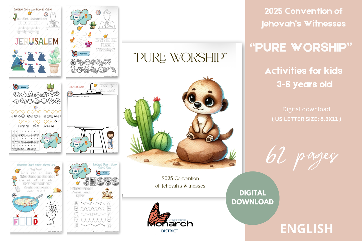 DIGITAL  | ENGLISH  Kids Activity book for the Convention “PURE WORSHIP” 2025 for kids 3-6 years old