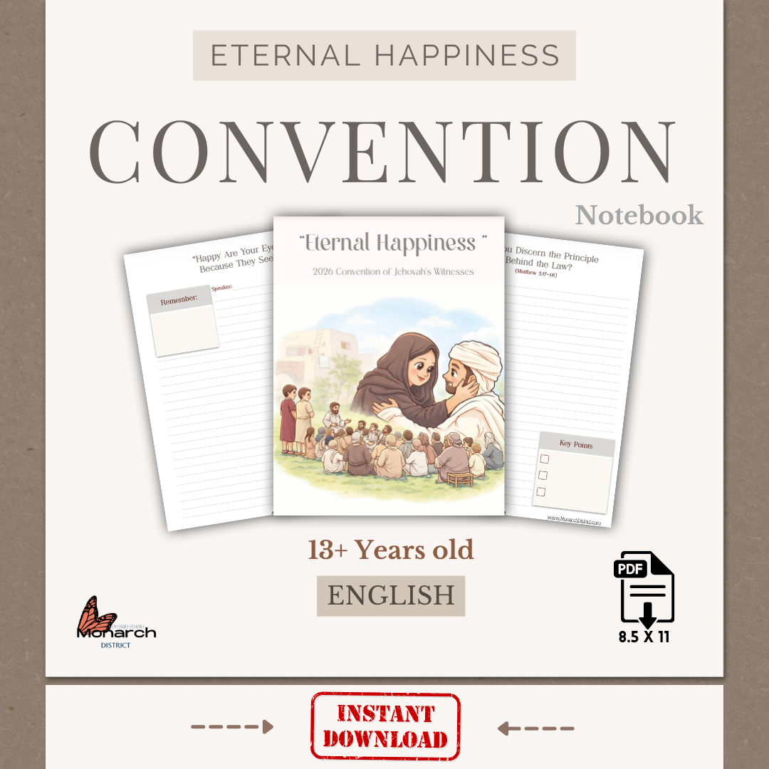 DIGITAL  | ENGLISH Notebook for the Regional/ Internacional Convention 13+ years old. “ ETERNAL HAPPINESS” teens and adults
