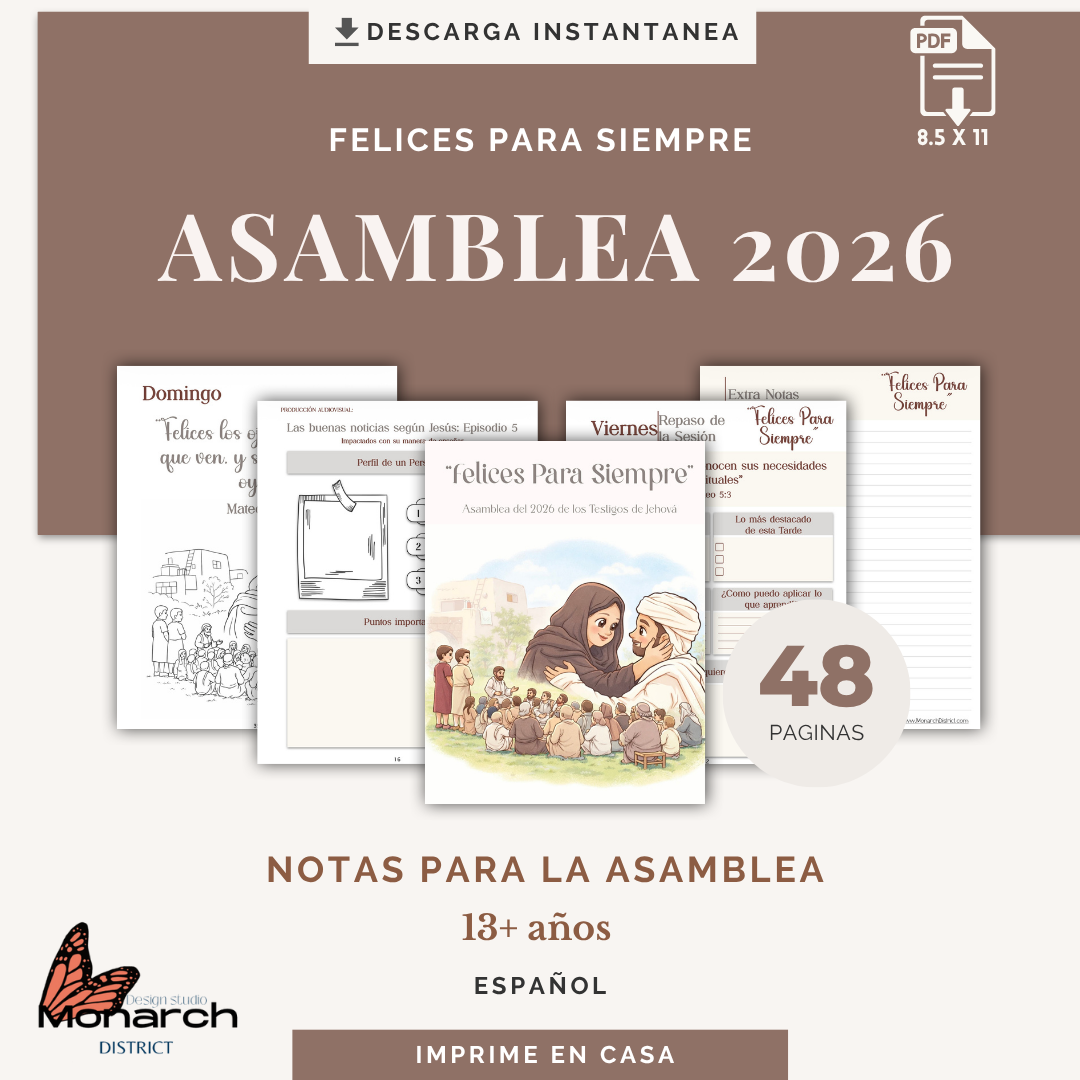 DIGITAL  | ESPAÑOL Notebook for the Regional/ Internacional Convention 13+ years old. “ ETERNAL HAPPINESS” teens and adults