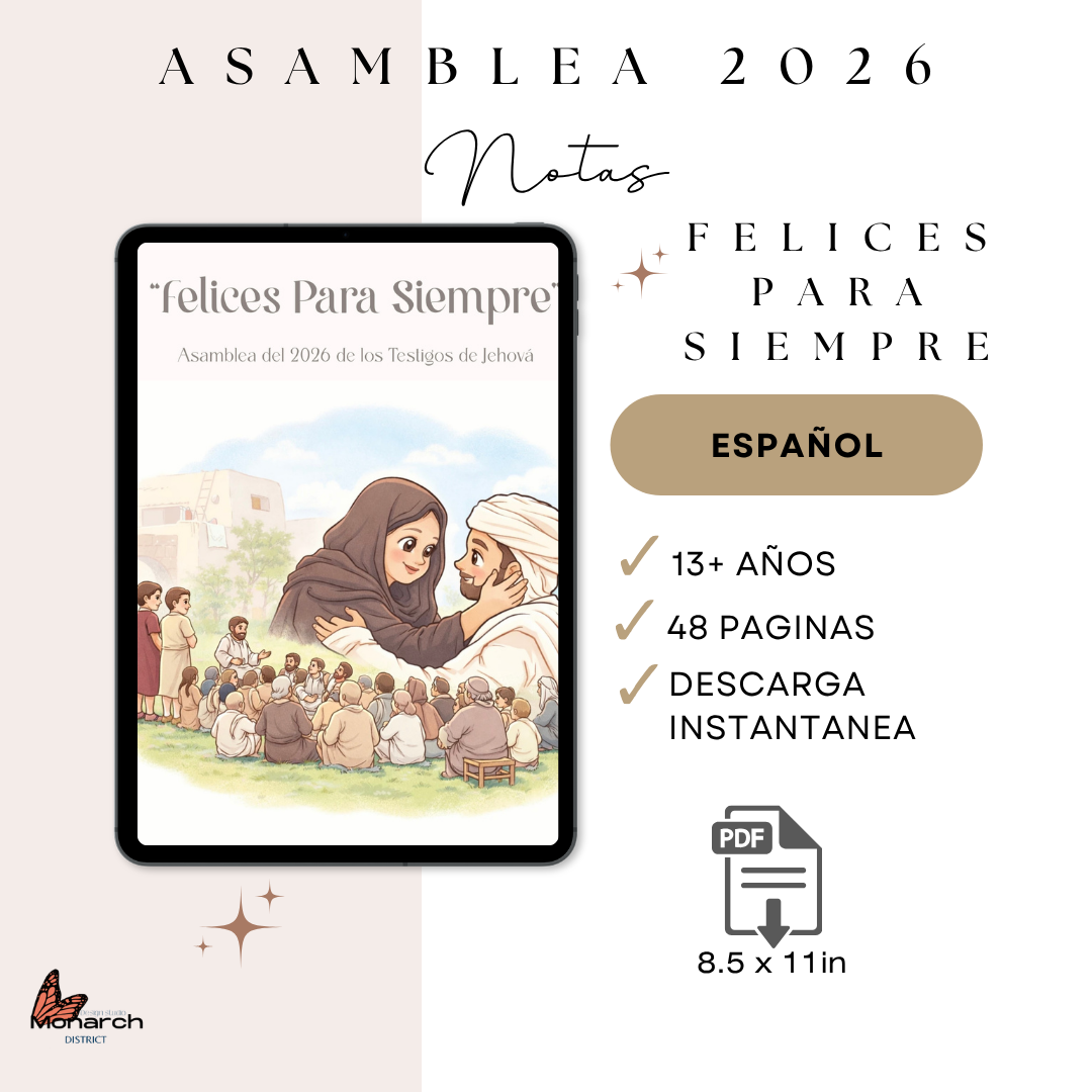 DIGITAL  | ESPAÑOL Notebook for the Regional/ Internacional Convention 13+ years old. “ ETERNAL HAPPINESS” teens and adults