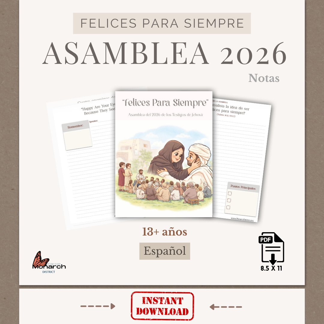 DIGITAL  | ESPAÑOL Notebook for the Regional/ Internacional Convention 13+ years old. “ ETERNAL HAPPINESS” teens and adults