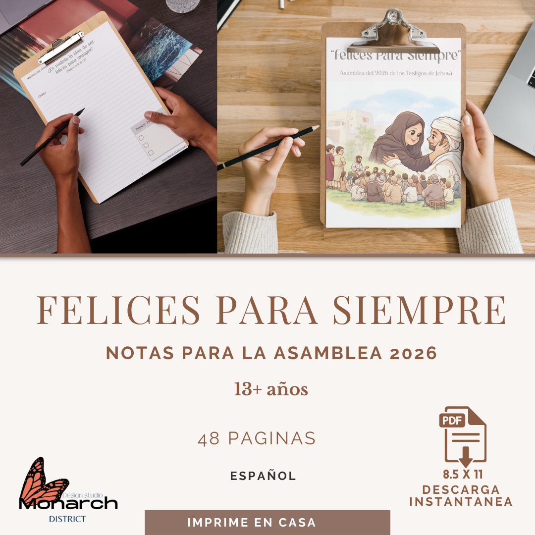 DIGITAL  | ESPAÑOL Notebook for the Regional/ Internacional Convention 13+ years old. “ ETERNAL HAPPINESS” teens and adults