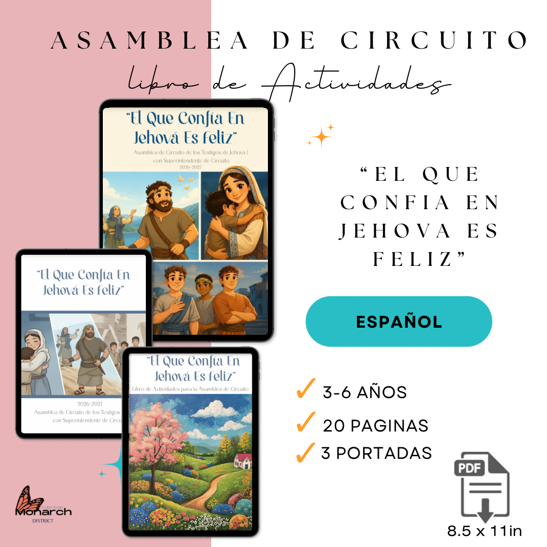 DIGITAL  |ESPAÑOL Niños 3-6 libro Asamblea de Circuito con Superintendente de Circuito “EL QUE CONFÍA EN JEHOVAH ES FELIZ”  2026-2027