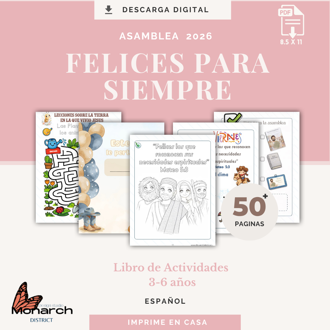 DIGITAL  | ESPAÑOL Libro de Actividades Asamblea Regional/ Internacional para 3-6 años. “ FELICES PARA SIEMPRE “