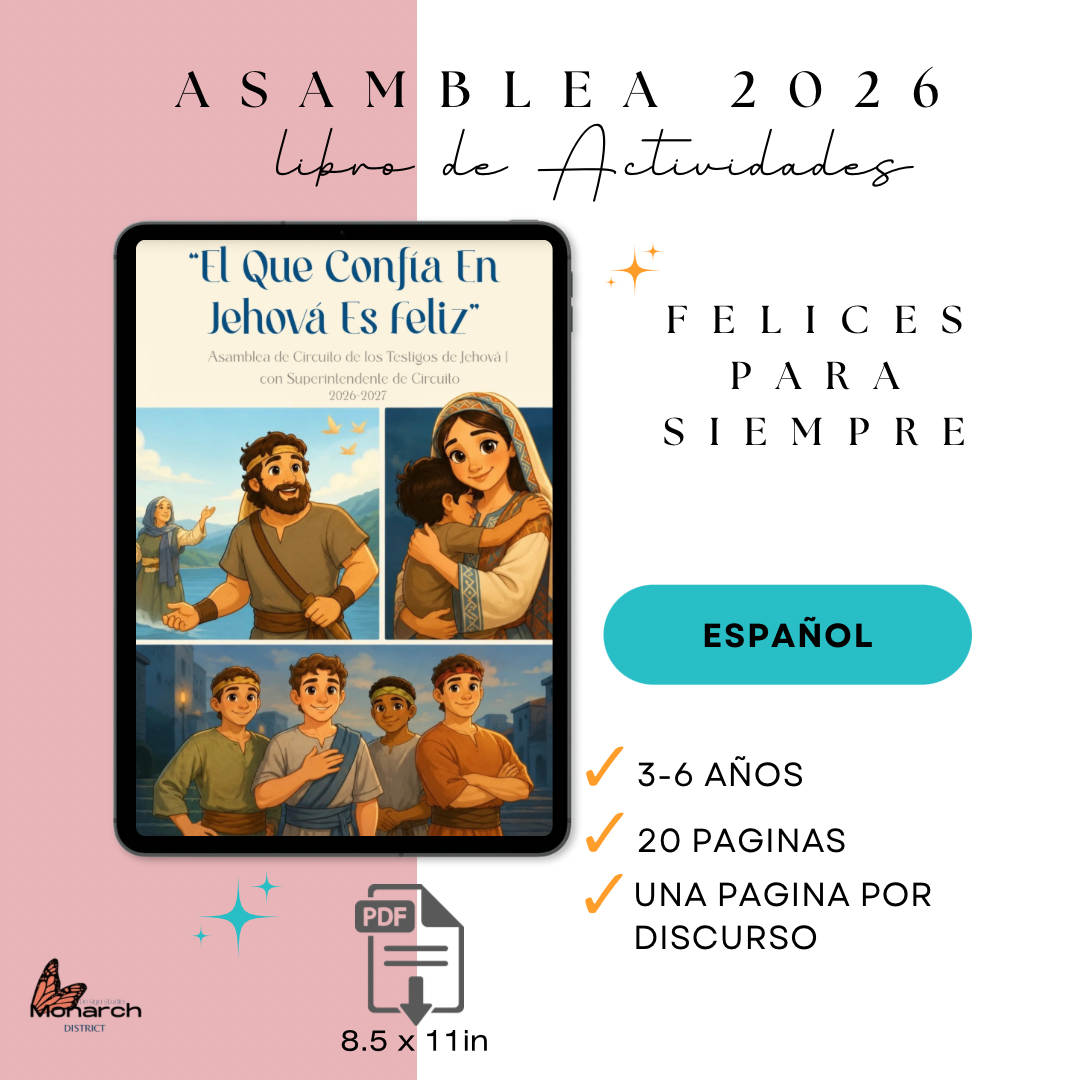 DIGITAL  |ESPAÑOL Niños 3-6 libro Asamblea de Circuito con Superintendente de Circuito “EL QUE CONFÍA EN JEHOVAH ES FELIZ”  2026-2027